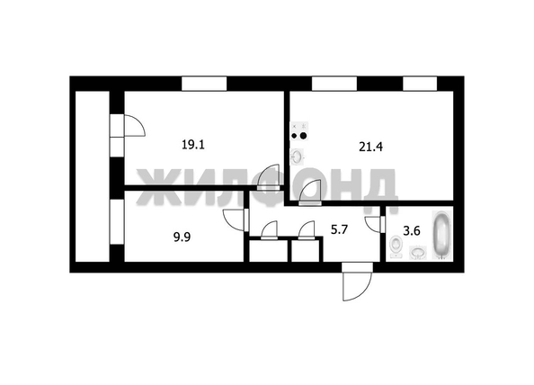 
  Продается 3-комн. квартира, 61.3 м², Советская ул, д. 7
. Фото 3.