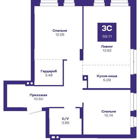 
   Продам 3-комнатную, 59.11 м², Базилик, дом 2

. Фото 1.