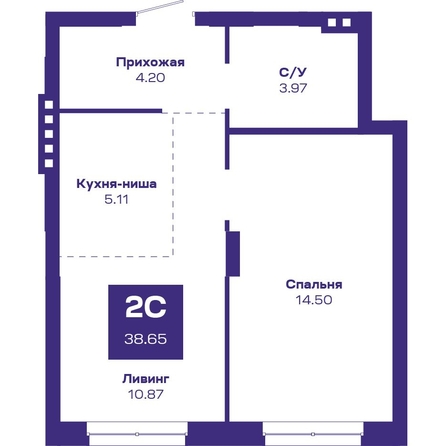 
  Продается 2-комн. квартира, 38.65 м², ЖК Базилик, дом 2
. Фото 3.