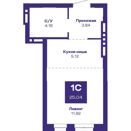 
   Продам 1-комнатную, 25.04 м², Базилик, дом 2

. Фото 1.