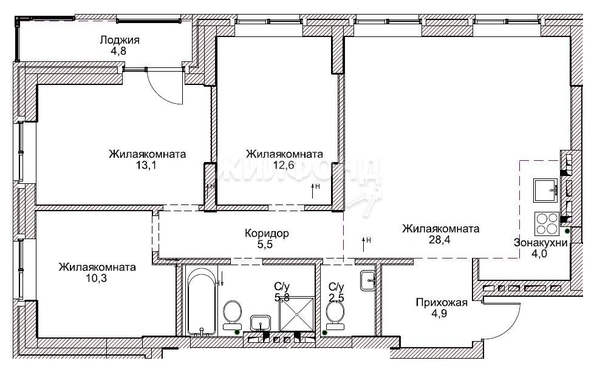 
   Продам 4-комнатную, 88.2 м², Коммунистическая ул, 10

. Фото 27.