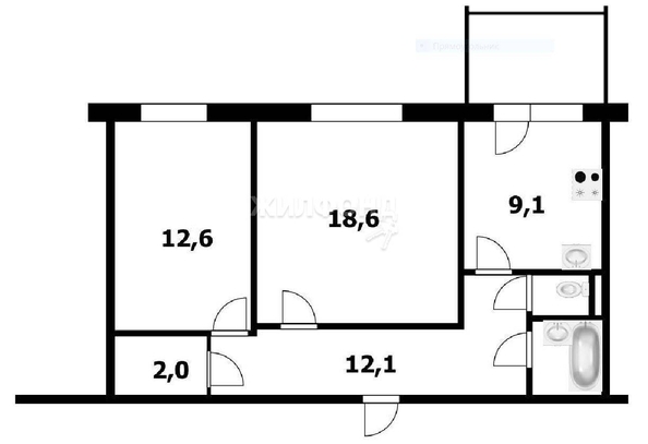 
   Продам 2-комнатную, 58.2 м², Горский мкр, 2

. Фото 6.