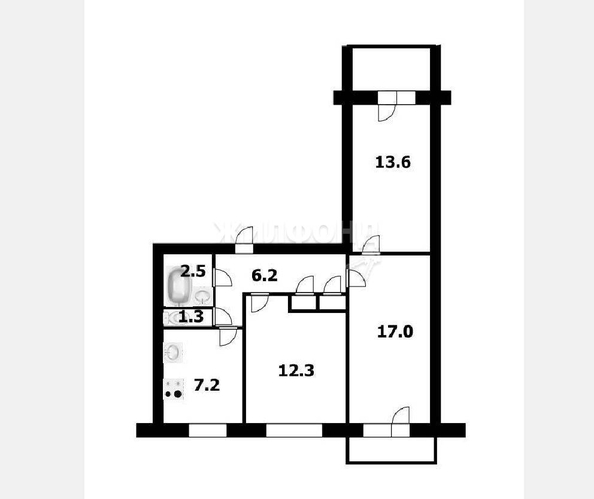 
   Продам 3-комнатную, 60.3 м², Зорге ул, 233

. Фото 11.