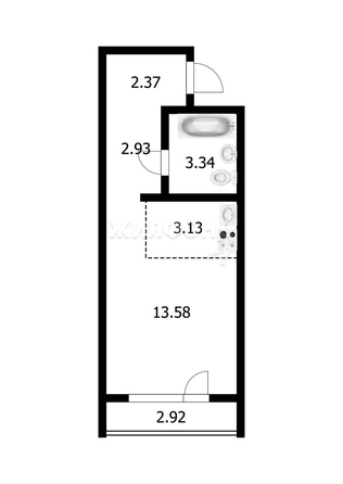 
   Продам студию, 22.4 м², Забалуева ул, 98

. Фото 7.