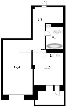 
   Продам 1-комнатную, 41.5 м², Междуреченская ул, 3

. Фото 19.