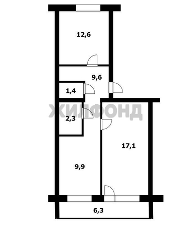 
   Продам 2-комнатную, 48.7 м², Западная ул, 11б

. Фото 7.