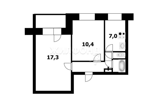 
   Продам 2-комнатную, 45.5 м², Железнодорожная ул, 20

. Фото 4.