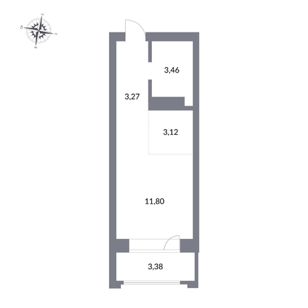 
   Продам студию, 25.1 м², Державина ул, 50

. Фото 1.