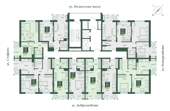 
   Продам 2-комнатную, 56.37 м², Мичурин

. Фото 1.