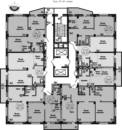 
   Продам 2-комнатную, 43.41 м², КрымSky, дом 11

. Фото 1.