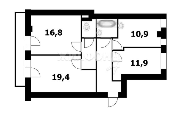 
   Продам 3-комнатную, 76.9 м², Петухова ул, 99/2

. Фото 8.