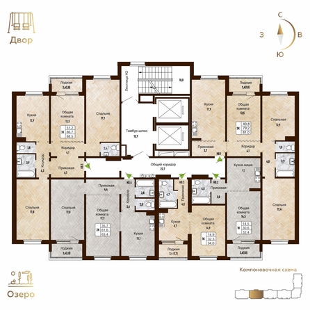 
   Продам 3-комнатную, 88.5 м², Новый горизонт, дом 4

. Фото 1.