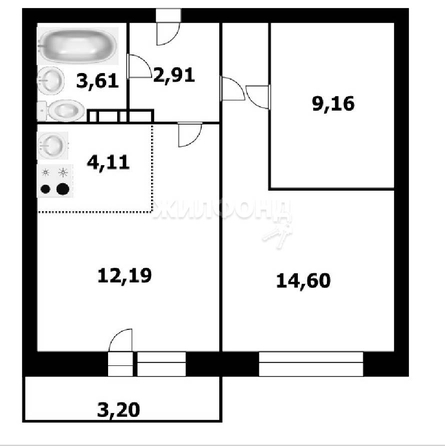 
   Продам 1-комнатную, 46.7 м², Фадеева ул, 66/5

. Фото 9.