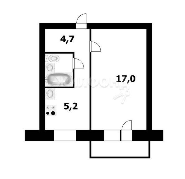 
   Продам 1-комнатную, 29.3 м², Линейная ул, 31/3

. Фото 2.