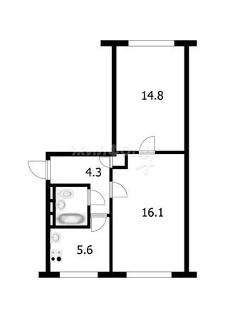 
   Продам 2-комнатную, 44.6 м², Микрорайон тер, 9

. Фото 7.