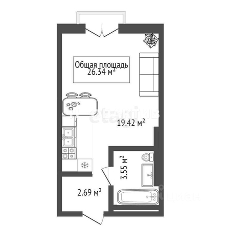 
   Продам студию, 26.51 м², Никитина ул, 128

. Фото 11.