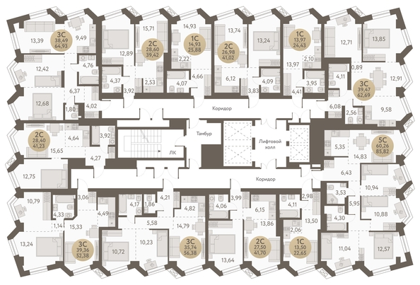 
   Продам 2-комнатную, 41.02 м², Urban-peaks (Городские вершины)

. Фото 1.