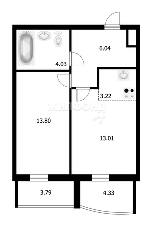 
   Продам 2-комнатную, 40.2 м², 2-й (4 мкр.) кв-л, 232

. Фото 5.