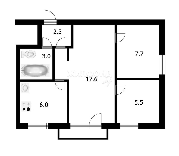 
   Продам 3-комнатную, 42.6 м², Геодезическая ул, 9

. Фото 10.