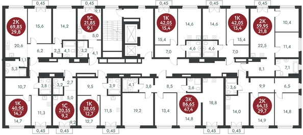 
   Продам 1-комнатную, 42.05 м², Скандинавские кварталы, дом 1

. Фото 1.