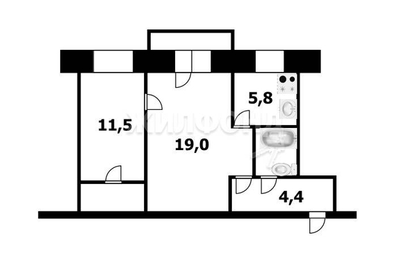 
   Продам 2-комнатную, 45.9 м², Объединения ул, 70

. Фото 11.