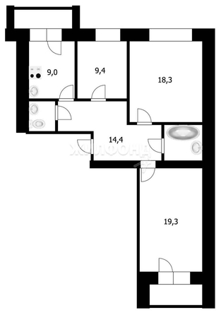 
   Продам 3-комнатную, 76.7 м², 2-я Обская ул, 69/2

. Фото 2.