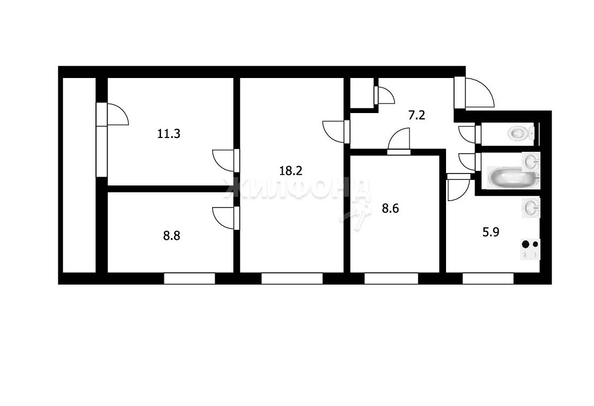 
   Продам 4-комнатную, 62.8 м², Линейная ул, 41

. Фото 16.