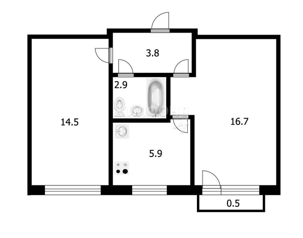 
   Продам 2-комнатную, 43.8 м², Зорге ул, 123

. Фото 12.