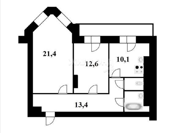 
   Продам 2-комнатную, 61.7 м², Нижегородская ул, 18

. Фото 12.