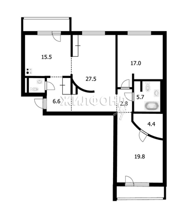 
   Продам 3-комнатную, 100.9 м², Горский мкр, 53

. Фото 13.