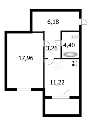 
   Продам 1-комнатную, 43.1 м², Фламинго ул, 20

. Фото 1.