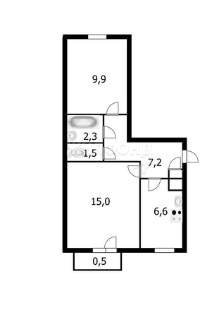 
   Продам 2-комнатную, 43.9 м², Микрорайон тер, 5

. Фото 27.