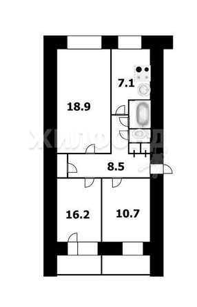 
   Продам комнату, 10.7 м², Невельского ул, 59

. Фото 4.