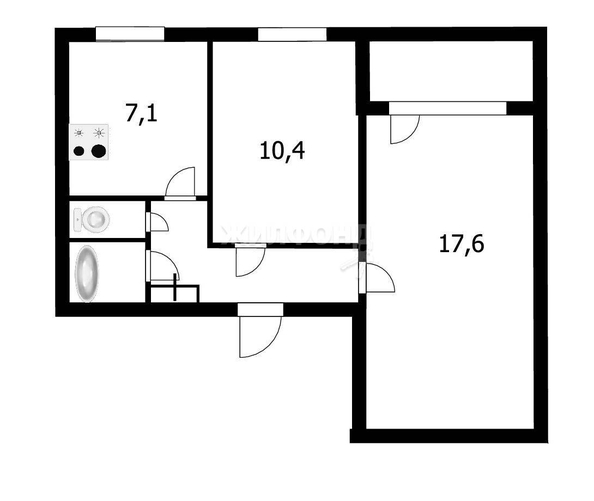 
   Продам 2-комнатную, 43.9 м², Саввы Кожевникова ул, 7

. Фото 7.