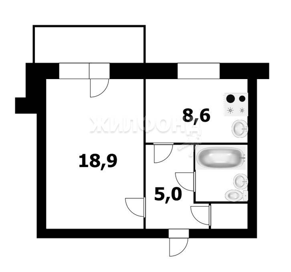 
   Продам 1-комнатную, 37 м², Спортивная ул, 25

. Фото 12.