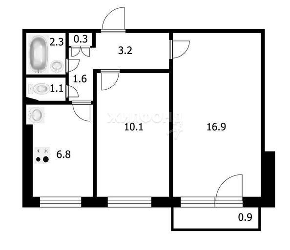 
   Продам 2-комнатную, 42.3 м², Кропоткина ул, 136

. Фото 27.