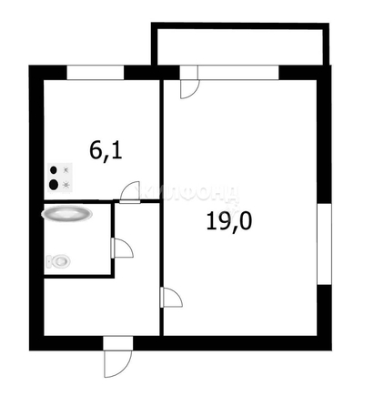 
   Продам 1-комнатную, 32.1 м², Объединения ул, 82

. Фото 14.