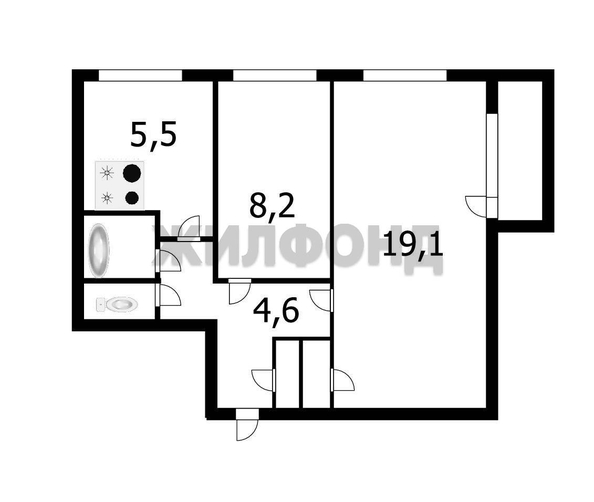 
   Продам 2-комнатную, 43.1 м², Есенина ул, 25

. Фото 2.