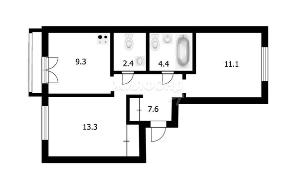 
   Продам 2-комнатную, 48 м², Дунаевского ул, 14/2

. Фото 11.