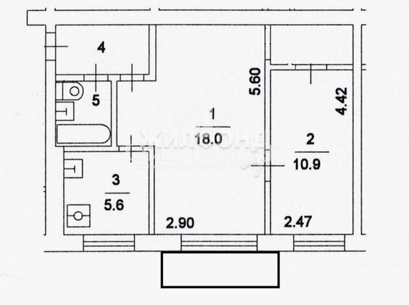 
   Продам 2-комнатную, 45 м², Сибиряков-Гвардейцев ул, 12

. Фото 11.