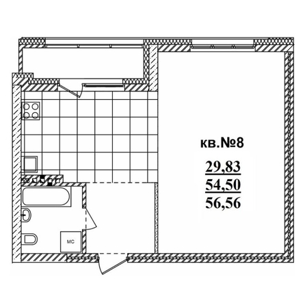 
   Продам студию, 56.56 м²,  Римский квартал, 2 очередь

. Фото 1.