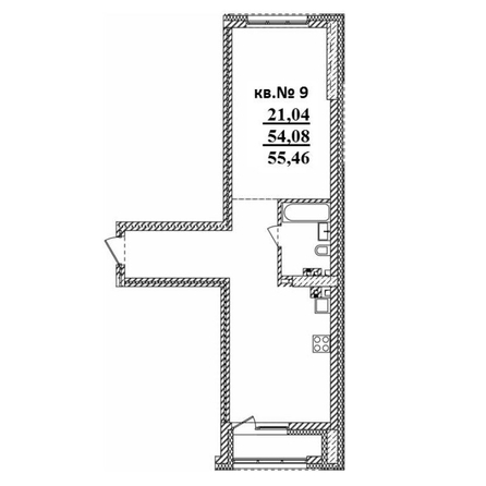 
   Продам 2-комнатную, 55.46 м²,  Римский квартал, 2 очередь

. Фото 1.