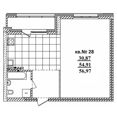 
   Продам студию, 56.97 м²,  Римский квартал, 2 очередь

. Фото 1.