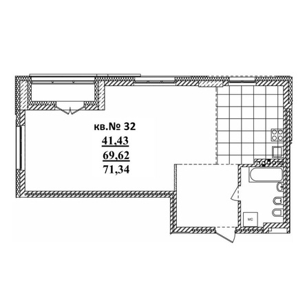 
   Продам 3-комнатную, 71.34 м²,  Римский квартал, 2 очередь

. Фото 1.