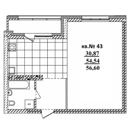 
   Продам студию, 56.6 м²,  Римский квартал, 2 очередь

. Фото 1.