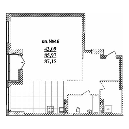 
   Продам 3-комнатную, 86.71 м²,  Римский квартал, 2 очередь

. Фото 1.