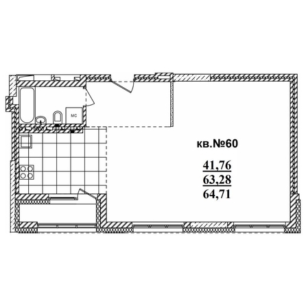 
   Продам 2-комнатную, 64.81 м²,  Римский квартал, 2 очередь

. Фото 1.