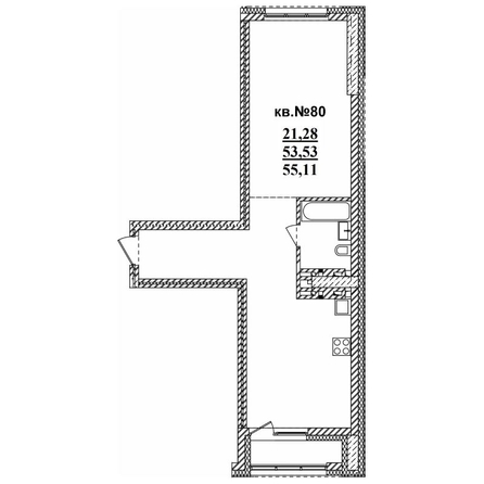 
   Продам 2-комнатную, 55.08 м²,  Римский квартал, 2 очередь

. Фото 1.