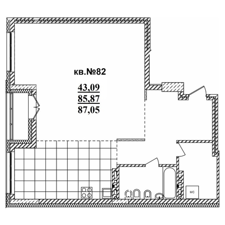 
   Продам 3-комнатную, 86.61 м²,  Римский квартал, 2 очередь

. Фото 1.