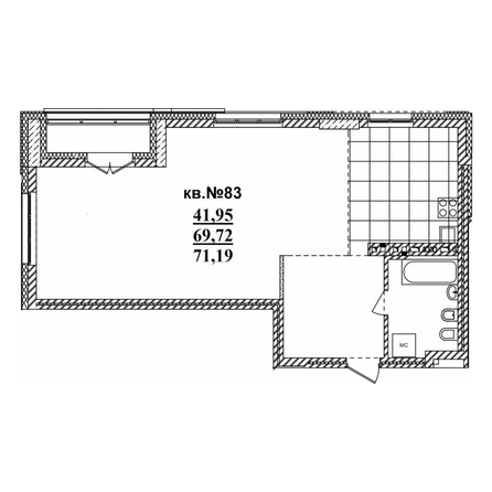 
   Продам 3-комнатную, 70.88 м²,  Римский квартал, 2 очередь

. Фото 1.